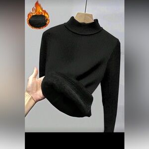 Women's Mock Neck Slim Fit Pullover Sweater With Thermal Lining